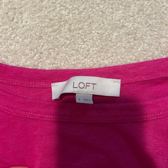 Pink Ruffle Sleeve Top LOFT - Picture 3 of 3